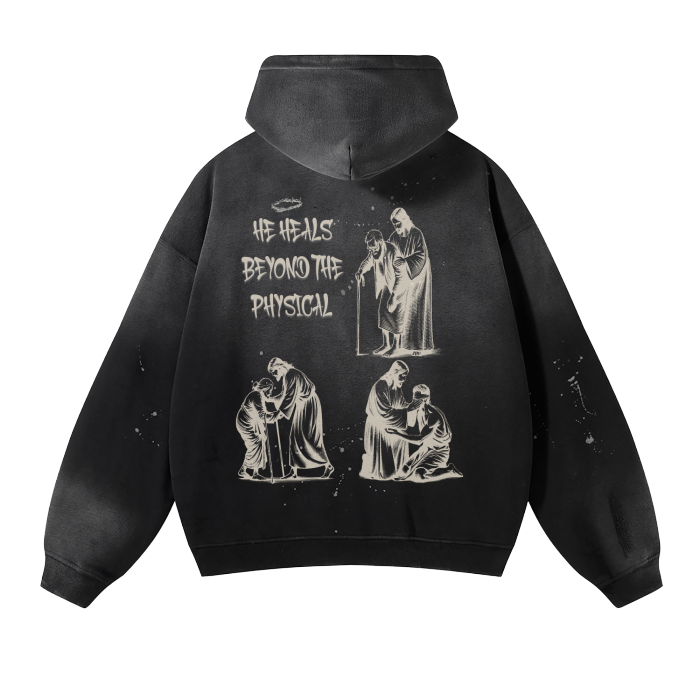 "He heals beyond the Physical" - Vintage Fleece Hoodie - Salt and Light Apparel Store